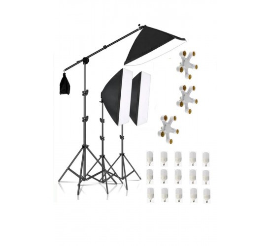 5 duy Ürün çekimi Reklam Stüdyo Youtube Vlog Tiktok Canlı Yayın için 50x70cm Softbox sabit şık Seti