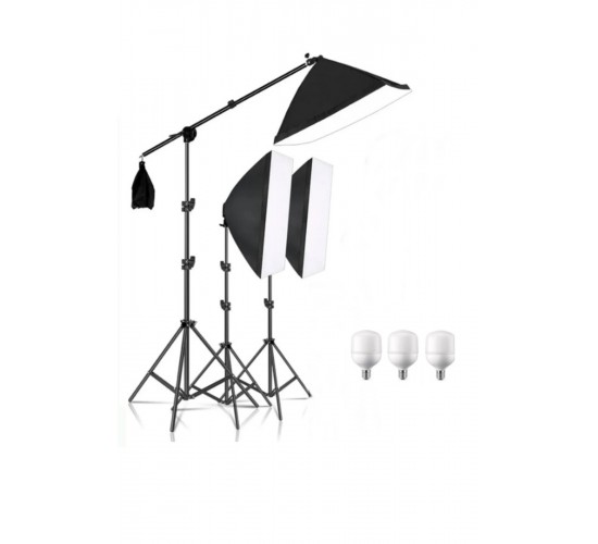 Ürün çekimi Reklam Moda Stüdyo Youtube Vlog Tiktok Canlı Yayın için 50x70cm Softbox sabit şık Seti