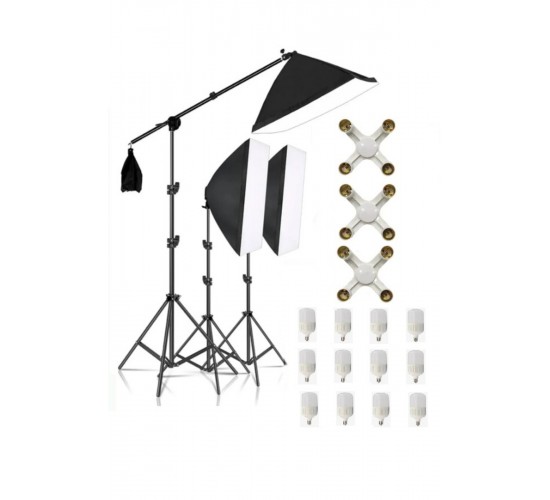 4 duy Ürün çekimi Reklam Stüdyo Youtube Vlog Tiktok Canlı Yayın için 50x70cm Softbox sabit şık Seti