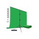 Green Screen Greenbox Yeşil Fon Perde (1.5x2 M) + Tek Ayaklı Fon Standı + 5 Mandal