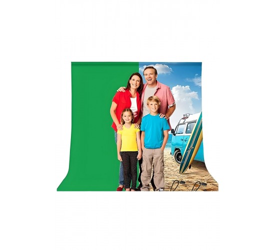 Green Screen Greenbox Yeşil Fon Perde (1.5x2 Metre) + Tek Ayaklı Fon Standı + 3 Mandal