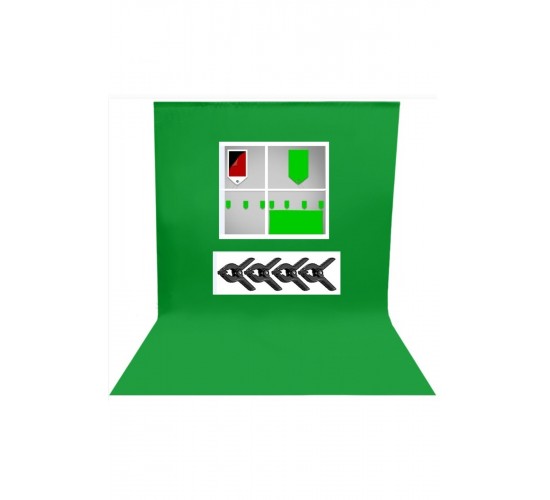 2x2 metre chromakey green screen greenbox yeşil fon Perde ,oyun,Fotoğraf , Stream 4 mandallı