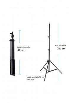 standart Işık Ayağı Light Stand 200 cm (2 Metre)