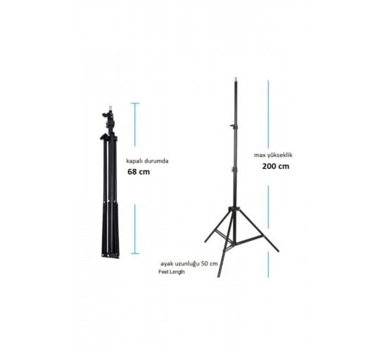 standart Işık Ayağı Light Stand 200 cm (2 Metre)