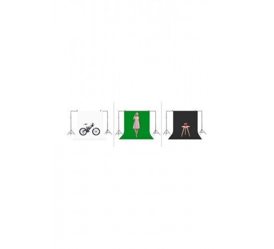 Chromakey-green Screen- Greenbox Yeşil Fon Perde(3x6 M) + Fon Standı 3x6yesılf