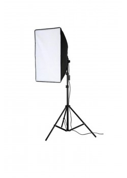 4 Duylu Softbox ,2m Işık Ayağı , 4x20 Wat Led Lamba (7200 Lümen), sabit ışık,sürekli ışık