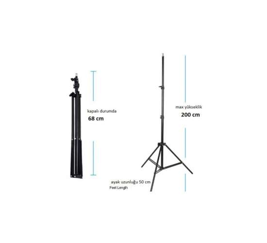 Işık Ayağı Light Stand 200 cm (2 Metre), 0789277172190