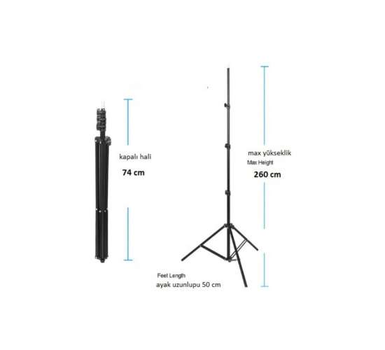 Işık Ayağı Light Stand 260 Cm 2,6 mt., 0789277172404