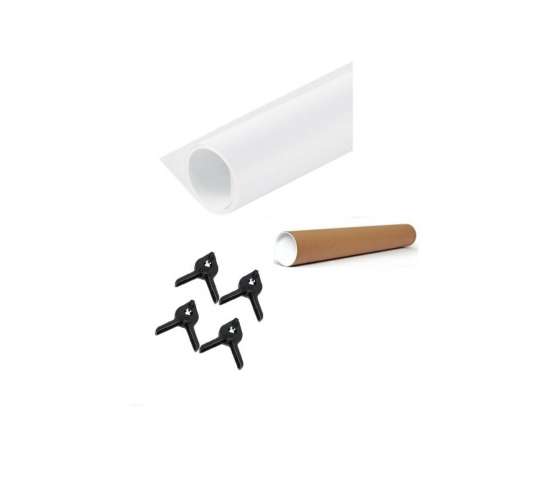 Pvc White Screen Beyaz Fon Perde 1.5x2 m Fotoğraf ve Ürün Çekimleri Için +4 Adet Fon Mandalı, 11.5X2BEYAZAYAKSIZ