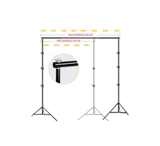 Taşınabilir 2,5x3 Metre Fon Standı, 25x3fsm-07