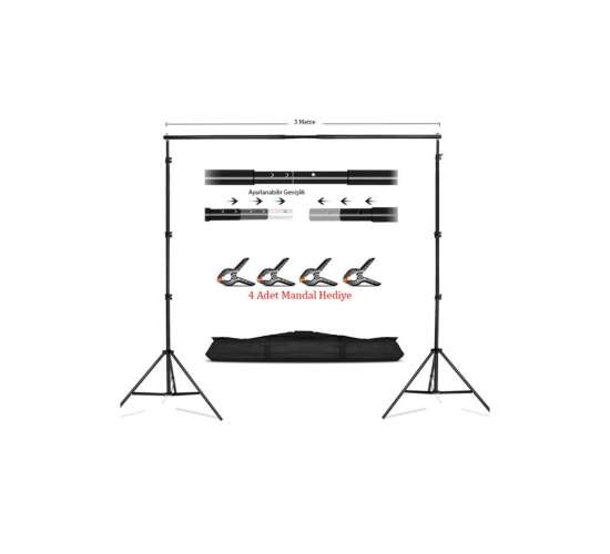 Taşınabilir 2,5x3 Metre Fon Standı, 25x3fsm-07