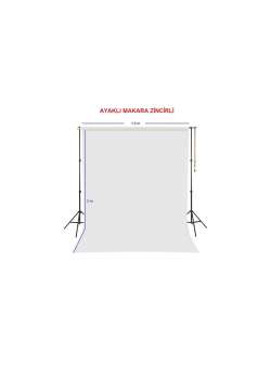 White Screen Beyaz Fon Perde (150x200cm) Ayaklı Makara Zincirli
