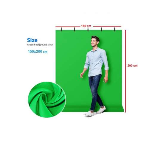 Chromakey-green Screen- Greenbox Yeşil Fon Perde 1.5x2 metre, 0789277172107