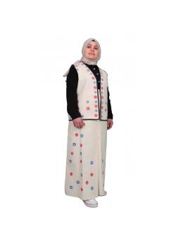 Kastamonu El Sanatları Taş Baskı Çiçek Motifi Etek Yelek Takımı Kastamonu El Sanatları Taş Baskı Çiçek Motifi Etek Yelek Takımı