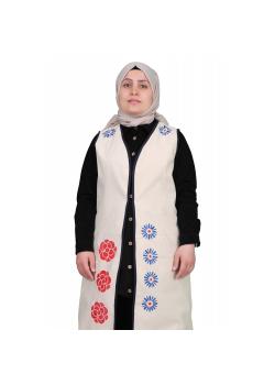 Kastamonu El Sanatları Taş Baskı Güneşli Gül Motifi Uzun Yelek Kastamonu El Sanatları Taş Baskı Güneşli Gül Motifi Uzun Yelek