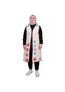 Kastamonu El Sanatları Taş Baskı Güneşli Gül Motifi Uzun Yelek Kastamonu El Sanatları Taş Baskı Güneşli Gül Motifi Uzun Yelek