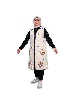 Kastamonu El Sanatları Taş Baskı Papatya Çiçek Motifi Uzun Yelek Kastamonu El Sanatları Taş Baskı Papatya Çiçek Motifi Uzun Yelek