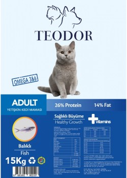 Teodor Adult Yetişkin Kedi Maması Balıklı 15 kg