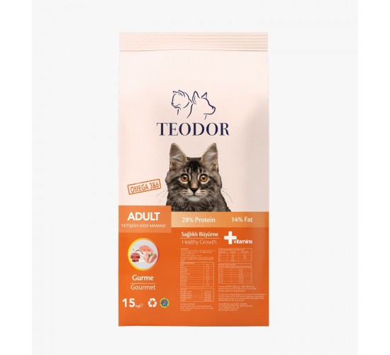 Teodor adult yetişkin kedi maması gurme 15 kg, 8681692800738