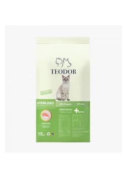 Teodor sterilised yetişkin kedi maması somonlu 15 kg
