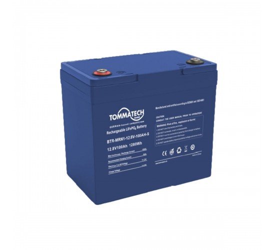 TommaTech ABS+PC Kasa 12.8V-100Ah Marine Batarya
