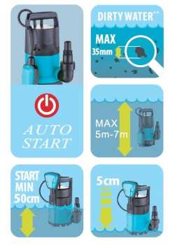 Duffmart FSP900DW Pis Su Drenaj Dalgıç Pompası