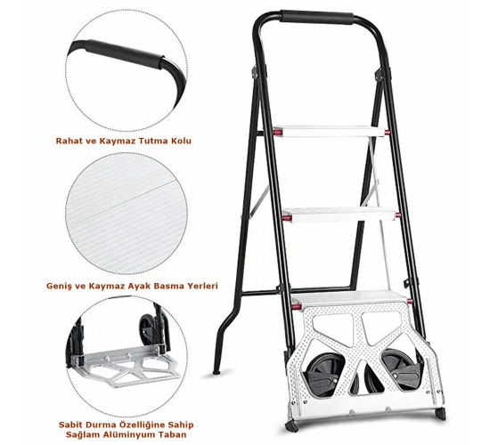 Duffmart PR2380A Pro Merdivenli Katlanır Paket Taşıma Arabası 80 Kg, 8681966286190