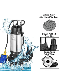 Duffmart V1100F-B Pis Su Foseptik Parçalayıcılı Açık Fanlı Dalgıç Pompa