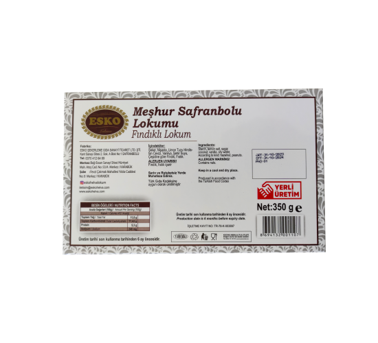 Esko Safranbolu Fındıklı Lokum 350 gr, 8694132001107