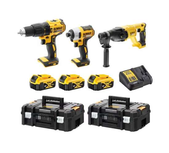 Dewalt DCK369M3T 18V XR 4.0AH LI-ION Kömürsüz Kombinasyon 3 Parça Kit, 5035048666203