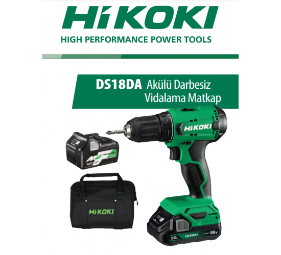 Hikoki DS18DA 18 V 5.0 Ah Akülü Darbesiz Vidalama Matkap, HBCV0000699318