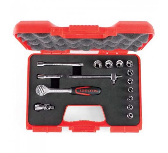 İzeltaş 1107006015 1/4" Altı Köşe Lokma Anahtar Takımı 15 Parça, 8691150209102