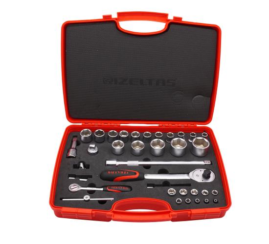 İzeltaş 1113001038 1/4''-1/2'' Altı Köşe Lokma Anahtar Takımı 35 Parça, 8691150209607