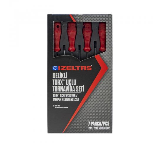 İzeltaş 4776008107 Delikli Torx Uçlu Tornavida Seti 7 Parça, 8691150578581