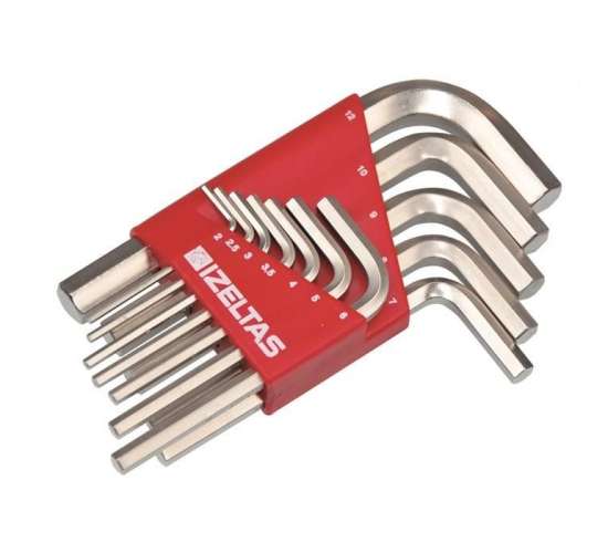 İzeltaş 4900003112 Allen Anahtar Takım Altı Köşe Standart Boy 12 Parça, 8691150599333