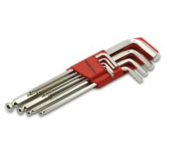 İzeltaş 4906003109 Yuvarlak Başlı Allen Anahtar Takımı Altı Köşe Uzun Boy 9 Parça, 8691150591900