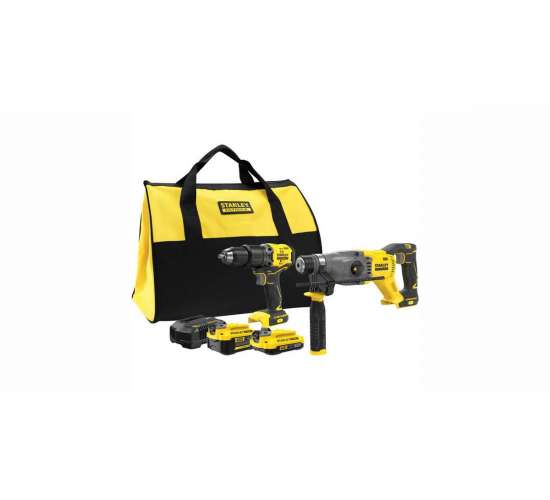 Stanley SFMCK216MDS 18V FATMAX® V20 Kömürsüz Darbeli Matkap ve SDS-Plus Kırıcı (1x4.0 Ah), (1x2.0 Ah), 5035048811078