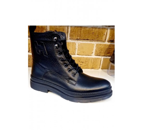 SHOES BİRİNCİ SINIF HAKİKİ DERİ FERMUARLI ORTOPEDİK TABAN SİYAH VE KOYU KAHVE TARZ BOTLAR / Beden : 44 / Cinsiyet : Erkek