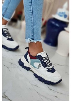 US Polo TRACKY Kadın Günlük Spor Ayakkabı 101532673Beyaz/Mavi / Beden : 36 / Cinsiyet : Kadın / Kız