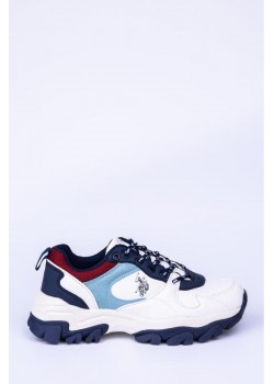 US. POLO ASSN. TRACKY BEYAZ LACİVERT KADIN SPOR AYAKKABISI SNEAKER / Beden : 37 / Cinsiyet : Kadın / Kız