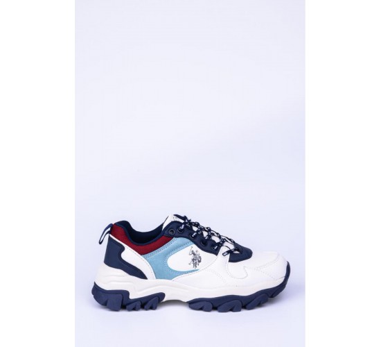 US. POLO ASSN. TRACKY BEYAZ LACİVERT KADIN SPOR AYAKKABISI SNEAKER / Beden : 37 / Cinsiyet : Kadın / Kız