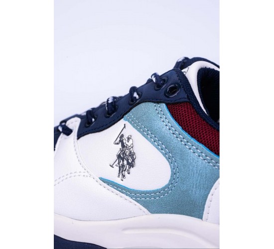 US. POLO ASSN. TRACKY BEYAZ LACİVERT KADIN SPOR AYAKKABISI SNEAKER / Beden : 37 / Cinsiyet : Kadın / Kız
