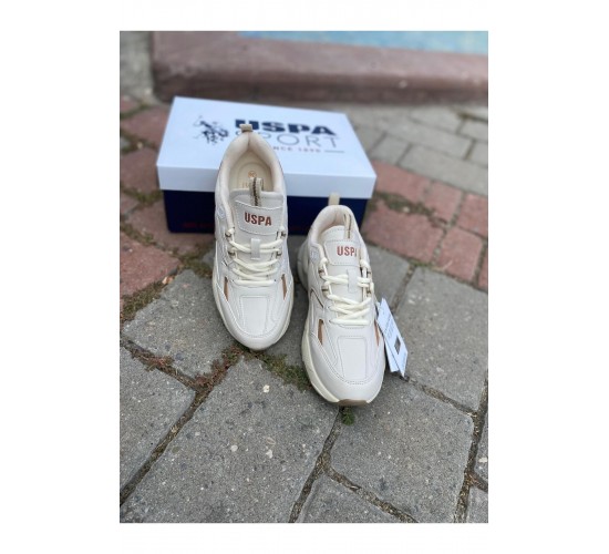 U.S. POLO  ORTABETİK CİLT SPOR AYAKKABI 880368 ISABELLA BEJ / Beden : 36 / Cinsiyet : Kadın / Kız