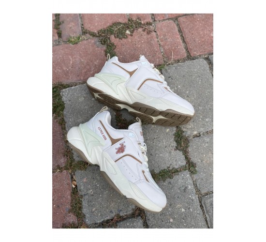 U.S. POLO  ORTABETİK CİLT SPOR AYAKKABI 880368 ISABELLA BEJ / Beden : 36 / Cinsiyet : Kadın / Kız