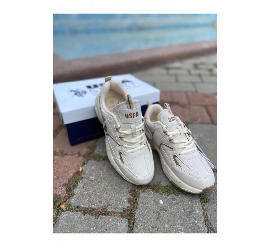 U.S. POLO  ORTABETİK CİLT SPOR AYAKKABI 880368 ISABELLA BEJ / Beden : 36 / Cinsiyet : Kadın / Kız