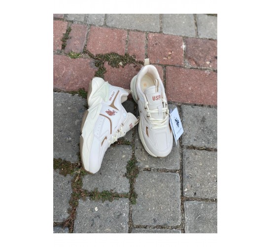 U.S. POLO  ORTABETİK CİLT SPOR AYAKKABI 880368 ISABELLA BEJ / Beden : 36 / Cinsiyet : Kadın / Kız