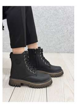 2615 -1 Siyah Cilt Kalın Taban  Bot / Beden : 36 / Cinsiyet : Kadın / Kız