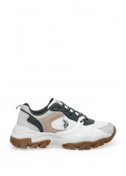 U.s.polo Assn. Tracky Ayakkabi - Beyaz Yesil Yürüyüş Ayakkabısı / Beden : 36 / Cinsiyet : Kadın / Kız