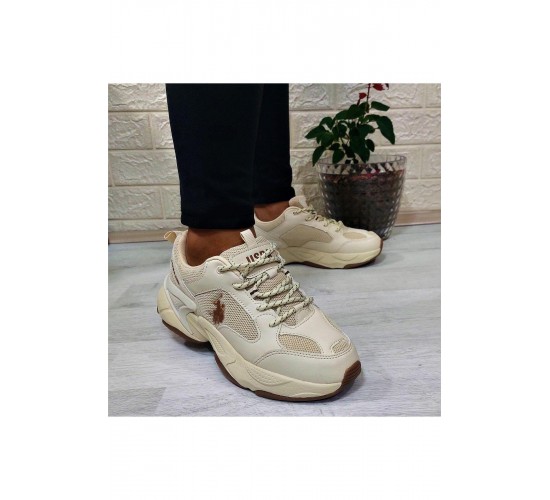 U.S.Polo Maybe Bej İçi Fuspetli Kalın Taban Kadın Spor Ayakkabı Yürüyüş Ayakkabısı / Beden : 36 / Cinsiyet : Kadın / Kız