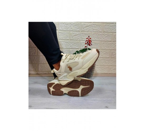 U.S.Polo Maybe Bej İçi Fuspetli Kalın Taban Kadın Spor Ayakkabı Yürüyüş Ayakkabısı / Beden : 36 / Cinsiyet : Kadın / Kız